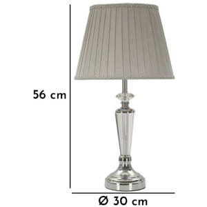 Mauro Ferretti Lámpara de mesa plateada E27 30x56 cm