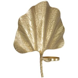 Mauro Ferretti Candelabro de pared Hoja 41x11,5x40 cm dorado