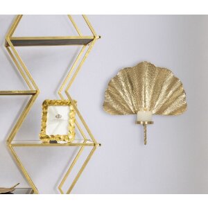 Mauro Ferretti Candelabro de pared Hoja 41x11,5x40 cm dorado
