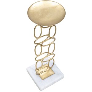 Mauro Ferretti Soportador de Velas Bola 10x10x27 cm dorado y blanco