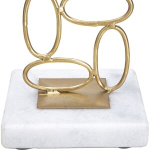 Mauro Ferretti Soportador de Velas Bola 10x10x27 cm dorado y blanco