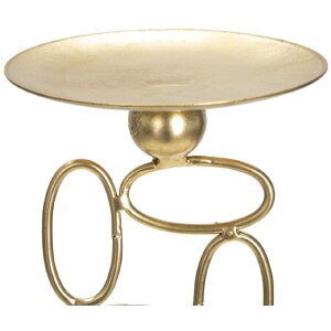 Mauro Ferretti Soportador de Velas Bola 10x10x27 cm dorado y blanco