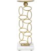 Mauro Ferretti Soportador de Velas Bola 10x10x27 cm dorado y blanco