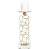 Mauro Ferretti Soportador de Velas Bola 10x10x27 cm dorado y blanco