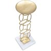 Mauro Ferretti Soportador de Velas Bola 10x10x27 cm dorado y blanco