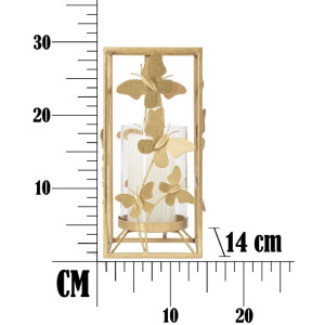 Mauro Ferretti Candelabro Mariposa 14x14x29 cm dorado