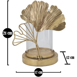 Mauro Ferretti Candelabro Hoja 17x12x21 cm dorado