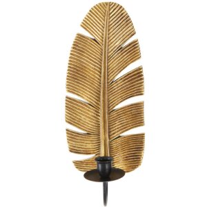 Mauro Ferretti Candelabro de pared Hoja 12,8x8,9x31,2 cm...
