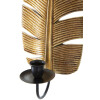 Mauro Ferretti Candelabro de pared Hoja 12,8x8,9x31,2 cm dorado negro