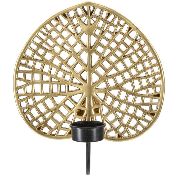 Mauro Ferretti Candelabro de pared Lotus 20x8x22,2 cm dorado negro