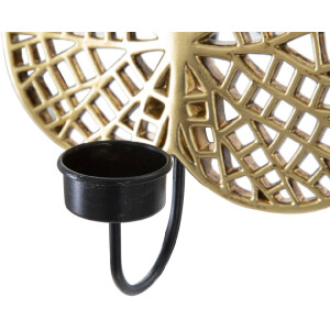 Mauro Ferretti Candelabro de pared Lotus 20x8x22,2 cm dorado negro
