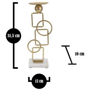 Mauro Ferretti Candelabro Marie 13x10x31,5 cm dorado blanco