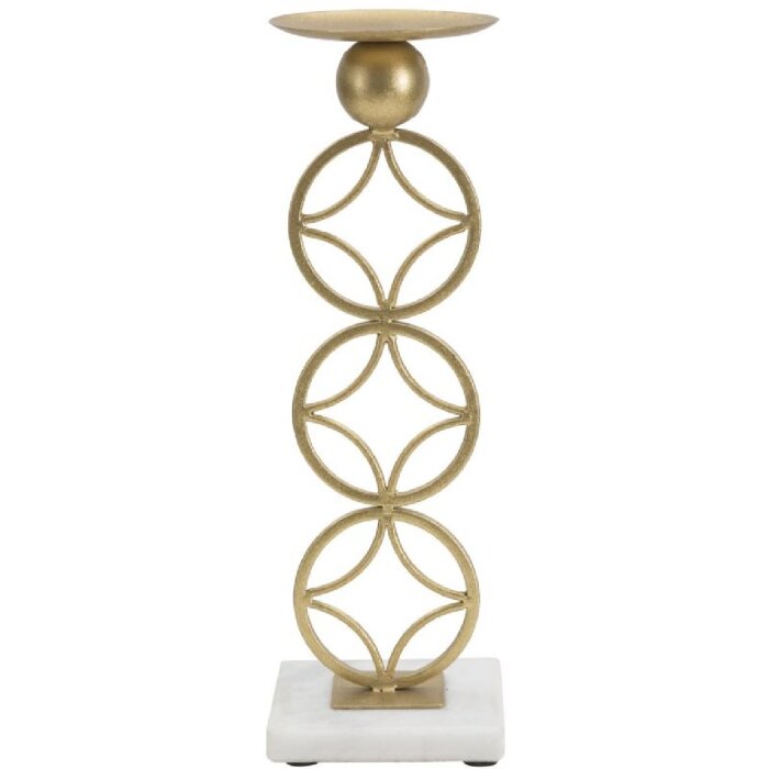 Mauro Ferretti Candelabro con Estrella 10x10x32 cm color oro y blanco
