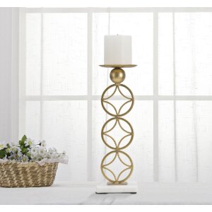 Mauro Ferretti Candelabro con Estrella 10x10x32 cm color oro y blanco
