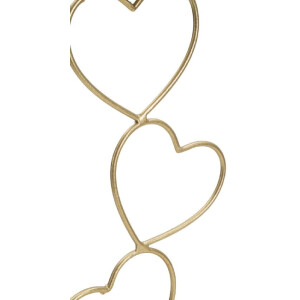 Mauro Ferretti Candelabro Corazones 14,5x10x32,5 cm dorado blanco