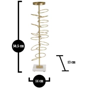 Mauro Ferretti Candelabro Rings 14x13x50,5 cm Color Dorado Blanco