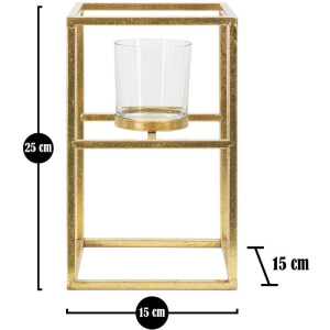 Mauro Ferretti Candelabro Elegant 15x15x25 cm dorado