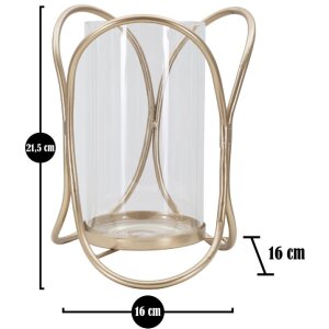 Mauro Ferretti soporte para velas Glox Dunkel diam 16x21,5 cm color bronce