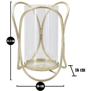 Mauro Ferretti Candil con soporte Glox diam. 16x21,5 cm color dorado