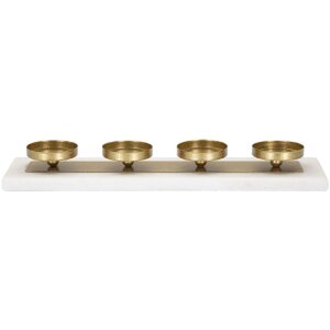 Mauro Ferretti Candelabro de mármol para 4 velas 40x10x5 cm dorado
