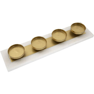 Mauro Ferretti Candelabro de mármol para 4 velas 40x10x5 cm dorado