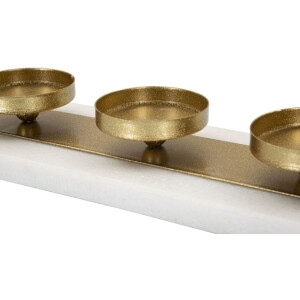 Mauro Ferretti Candelabro de mármol para 4 velas 40x10x5 cm dorado