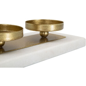 Mauro Ferretti Candelabro de mármol para 4 velas 40x10x5 cm dorado