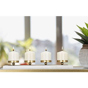 Mauro Ferretti Candelabro de mármol para 4 velas 40x10x5 cm dorado