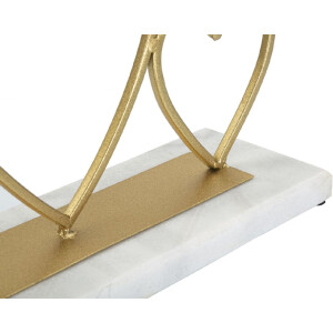 Mauro Ferretti Candelabro Corazones para 2 Velas 30x9x20 cm dorado