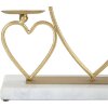 Mauro Ferretti Candelabro Corazones para 2 Velas 30x9x20 cm dorado