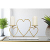 Mauro Ferretti Candelabro Corazones para 2 Velas 30x9x20 cm dorado
