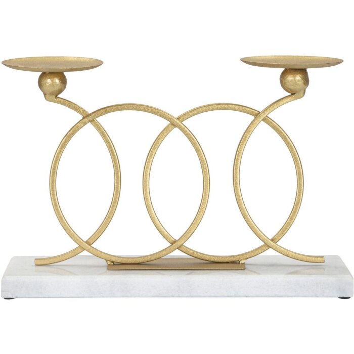 Mauro Ferretti Candelabro Infinito para 2 Velas 30x9x20 cm dorado