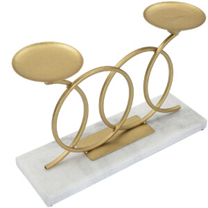 Mauro Ferretti Candelabro Infinito para 2 Velas 30x9x20 cm dorado