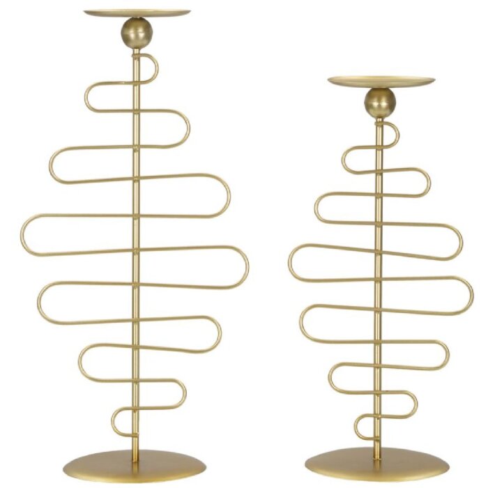 Mauro Ferretti Candelabro Alid – Set de 2 25x16x51 cm & 20x16x43 cm dorado