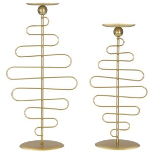 Mauro Ferretti Candelabro Alid – Set de 2 25x16x51 cm & 20x16x43 cm dorado
