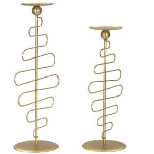 Mauro Ferretti Candelabro Alid – Set de 2 25x16x51 cm & 20x16x43 cm dorado