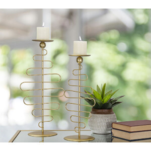 Mauro Ferretti Candelabro Alid – Set de 2 25x16x51 cm & 20x16x43 cm dorado