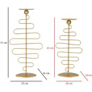 Mauro Ferretti Candelabro Alid – Set de 2 25x16x51 cm & 20x16x43 cm dorado