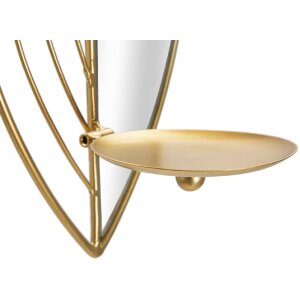Mauro Ferretti Soportes para velas en forma de hoja - Set de 2 piezas, tamaños 18x13x41 cm y 15x13x35 cm color dorado