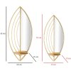 Mauro Ferretti Soportes para velas en forma de hoja - Set de 2 piezas, tamaños 18x13x41 cm y 15x13x35 cm color dorado