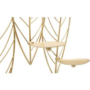 Mauro Ferretti Soportehalador de velas en forma de hoja para 5 velas 66x14x56 cm dorado