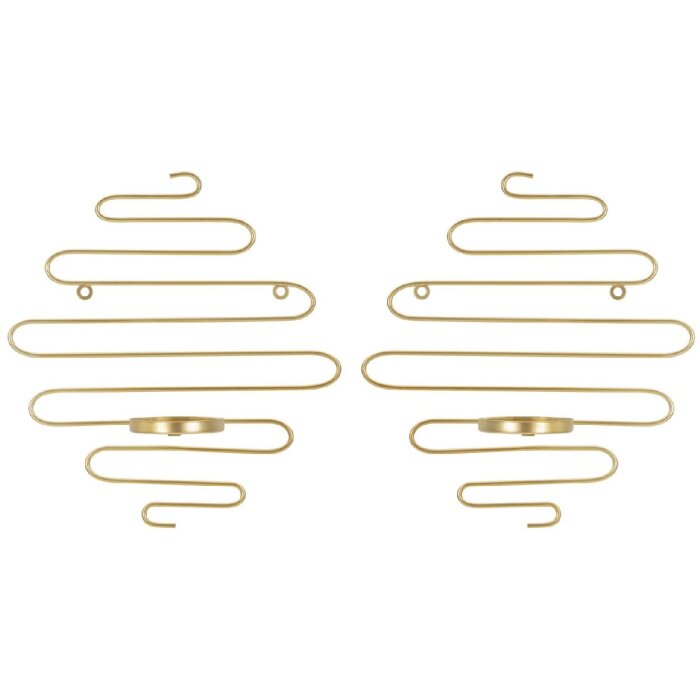 Mauro Ferretti Soportes para velas de pared Alid Set de 2 33x10x34 cm gold