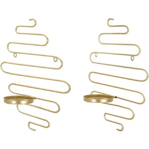 Mauro Ferretti Soportes para velas de pared Alid Set de 2 33x10x34 cm gold