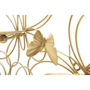 Mauro Ferretti Candelabro de pared Mariposas 3 luces 61x12x34 cm dorado