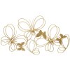 Mauro Ferretti Candelabro de pared Mariposas 3 luces 61x12x34 cm dorado
