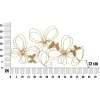 Mauro Ferretti Candelabro de pared Mariposas 3 luces 61x12x34 cm dorado