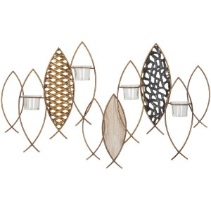 Mauro Ferretti portavelas de pared pez 4 luces 66x9x40,5...