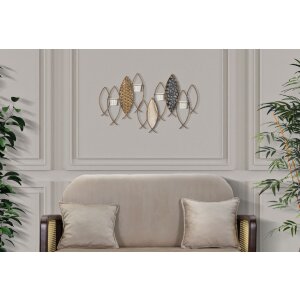 Mauro Ferretti portavelas de pared pez 4 luces 66x9x40,5 cm multicolor