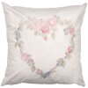 Funda de cojín Clayre & Eef 45x45 cm Beige con motivo flor corazón rosa