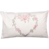 Clayre & Eef SLF36 Funda de Cojín 30x50 cm Beige Rosa Corazón Estilo Campestre